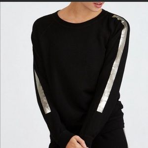 Monrow gunmetal foil silver black sweatshirt small